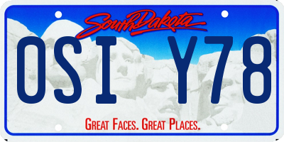 SD license plate 0SIY78