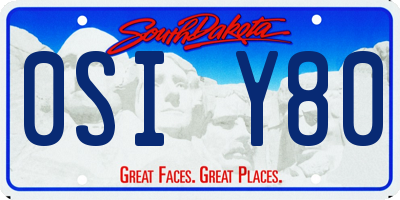 SD license plate 0SIY80
