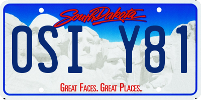 SD license plate 0SIY81