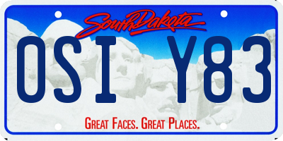 SD license plate 0SIY83