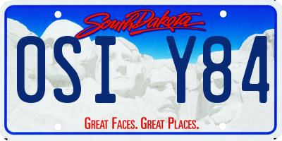 SD license plate 0SIY84