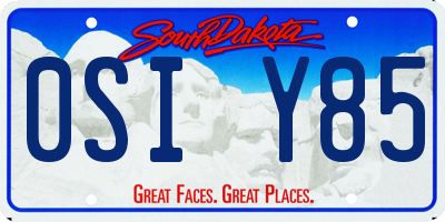 SD license plate 0SIY85