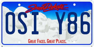 SD license plate 0SIY86