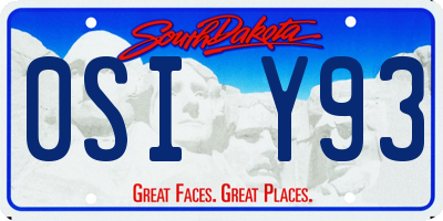 SD license plate 0SIY93