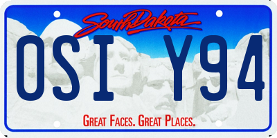 SD license plate 0SIY94
