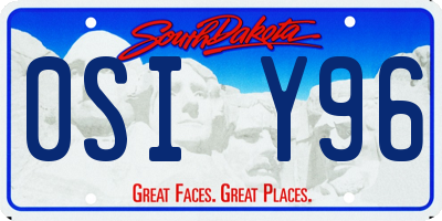 SD license plate 0SIY96