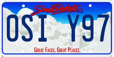 SD license plate 0SIY97