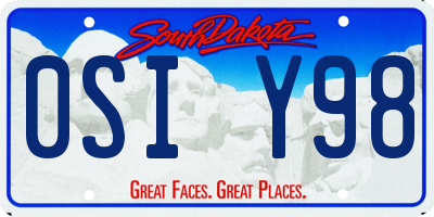 SD license plate 0SIY98