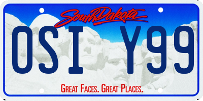 SD license plate 0SIY99