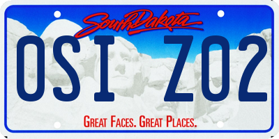 SD license plate 0SIZ02