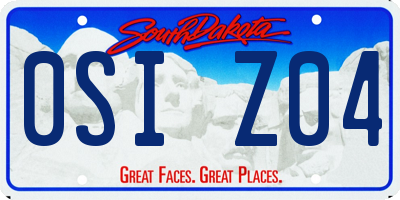 SD license plate 0SIZ04