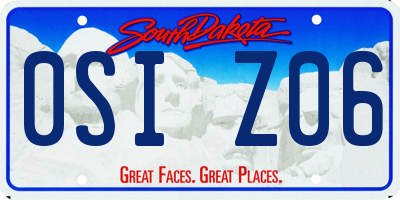 SD license plate 0SIZ06