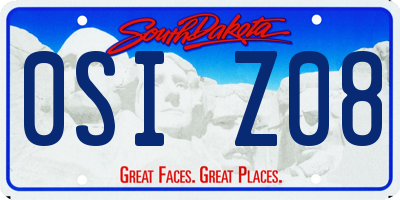 SD license plate 0SIZ08