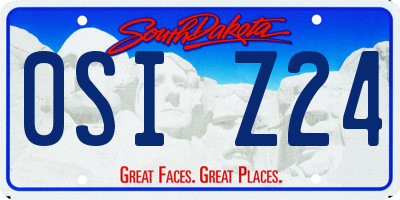 SD license plate 0SIZ24