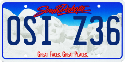 SD license plate 0SIZ36