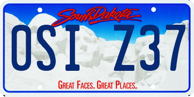 SD license plate 0SIZ37