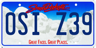 SD license plate 0SIZ39