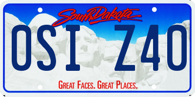SD license plate 0SIZ40