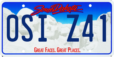 SD license plate 0SIZ41