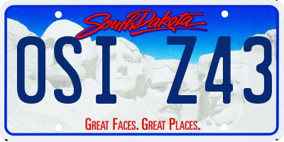 SD license plate 0SIZ43