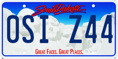SD license plate 0SIZ44