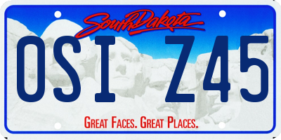 SD license plate 0SIZ45