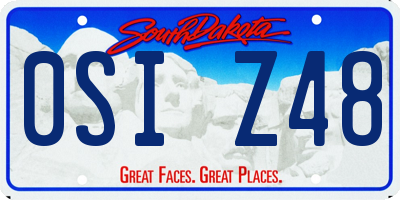 SD license plate 0SIZ48