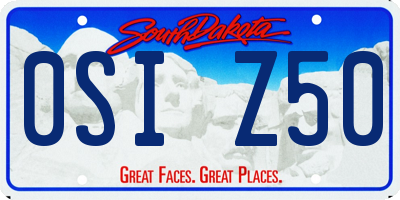 SD license plate 0SIZ50