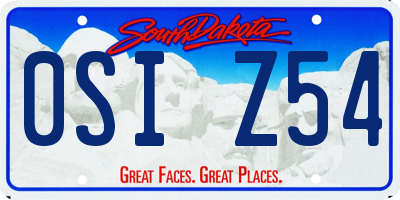 SD license plate 0SIZ54