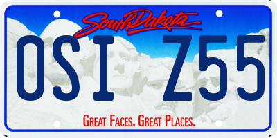 SD license plate 0SIZ55