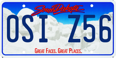 SD license plate 0SIZ56
