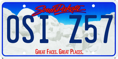 SD license plate 0SIZ57