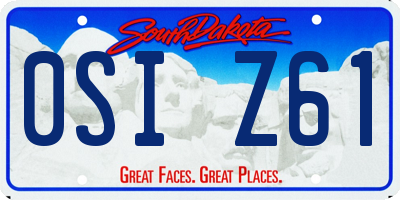 SD license plate 0SIZ61