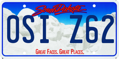 SD license plate 0SIZ62