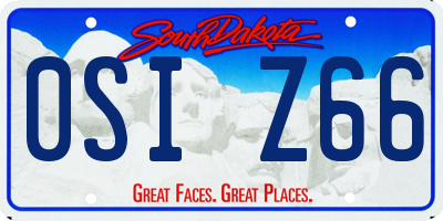 SD license plate 0SIZ66