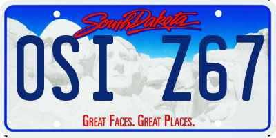 SD license plate 0SIZ67