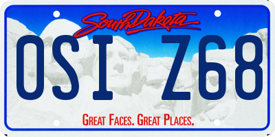 SD license plate 0SIZ68