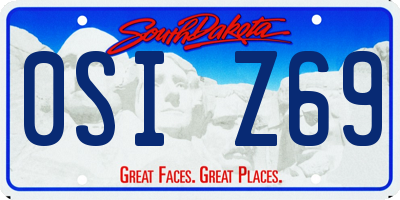 SD license plate 0SIZ69