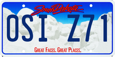 SD license plate 0SIZ71