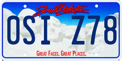 SD license plate 0SIZ78