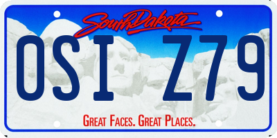 SD license plate 0SIZ79
