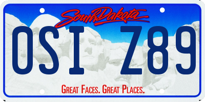 SD license plate 0SIZ89