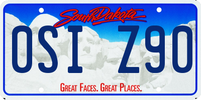 SD license plate 0SIZ90