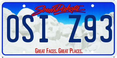SD license plate 0SIZ93