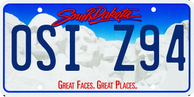 SD license plate 0SIZ94