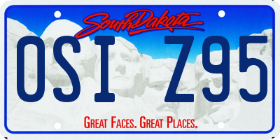 SD license plate 0SIZ95