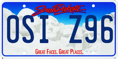 SD license plate 0SIZ96