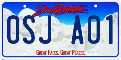 SD license plate 0SJA01