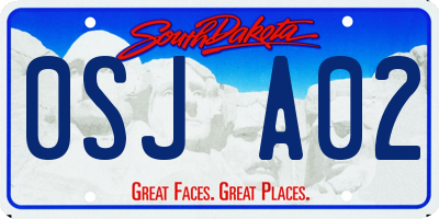 SD license plate 0SJA02