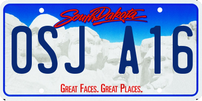 SD license plate 0SJA16